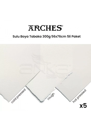 Arches Sulu Boya Tabaka Natural White 640g 56x76cm 5li Paket