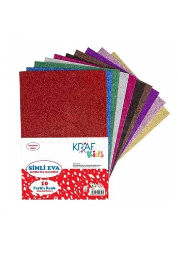 Kraf Kids Eva 20x30cm 2mm Simli 10lu KK10