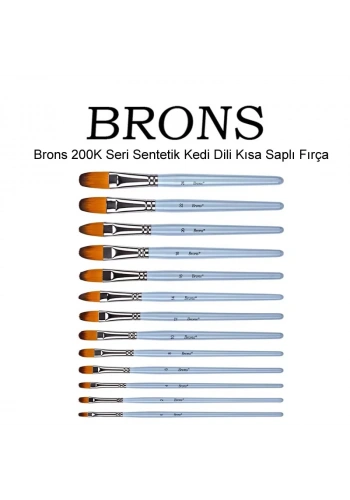 Brons 200K Seri Sentetik Kedi Dili Kısa Saplı Fırça