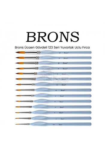 Brons Üçgen Gövdeli 123 T Seri Yuvarlak Uçlu Fırça