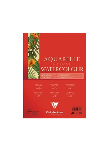 Clairefontaine Etival Grain Classic Yapışkanlı Sulu Boya Blok 30 Yaprak 300g A4