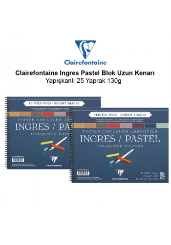 Clairefontaine Ingres Pastel Blok Uzun Kenarı Yapışkanlı 25 Yaprak 130g