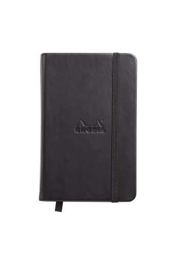 Rhodia Sert Kapak Lastikli Defter Noktalı Siyah 9x14cm