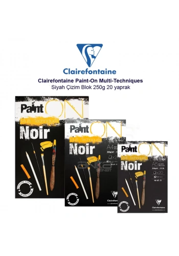 Clairefontaine Paint-On Multi-Techniques Siyah Çizim Blok 250g 20 yaprak
