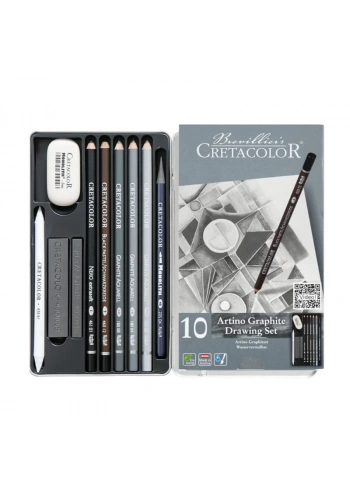 Cretacolor Artino Graphite Eskiz Seti 10lu Metal Kutu 40021