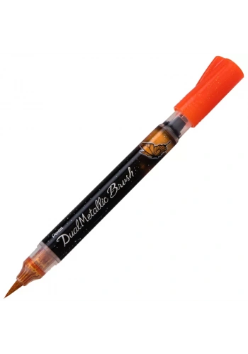 Pentel Sıvı Metalik Mürekkepli Pompalı Fırça Uçlu Kalem Turuncu Kırmızı