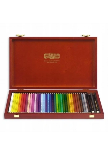 Koh-i-Noor Polycolor Kuru Boya Kalemi Ahşap Kutu 38li Set