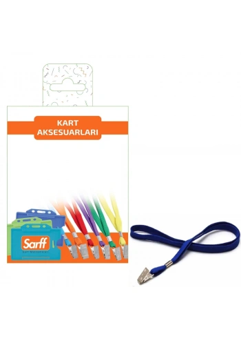 SARFF METAL KLİPSLİ LACİVERT EKO ASKI İPİ BLİSTER - 10ADET