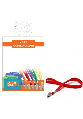 SARFF METAL KLİPSLİ KIRMIZI EKO ASKI İPİ BLİSTER - 10ADET