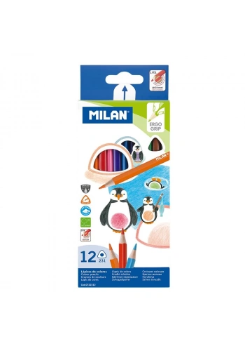 MILAN 722312 ÜÇGEN KURU BOYA KALEMİ (2,9MM UÇ) - 12Lİ