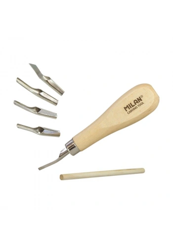 MILAN 61054 LINO AHŞAP OYMA SETİ 5 BIÇAKLI