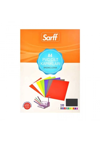 Sarff Cilt Kapağı A4 160 Micron PVC Opak Siyah 100lü