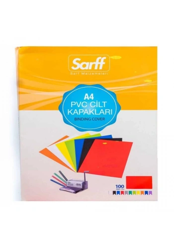 Sarff Cilt Kapağı A4 160 Micron PVC Opak Kırmızı 100lü