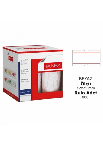 Tanex Motex Çizgili Beyaz Etiket 800 Adet