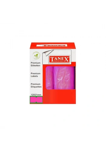 Tanex 12x21 Motex Çizgili Flo Pembe Etiket 800 Adet
