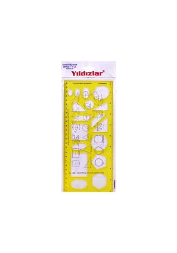 Yıldızlar Geometrik Şablon Cetvel 25 cm