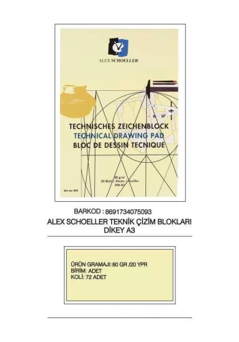 Alex Schoeller Teknik Dik Blok A3 20 Yaprak 80 gr