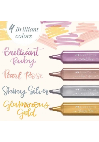 Faber Castell Fosforlu Kalem 46 Metalik Rose Pearl Rose