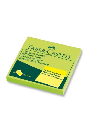Faber Castell Yapışkan Notluk 75x75mm Fosforlu Yeşil