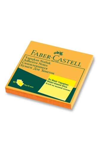 Faber Castell Yapışkan Notluk 75x75mm Fosforlu Turuncu
