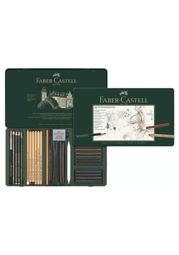 Faber Castell Pitt Mono Chrome Seti Metal Kutu 33 Parça