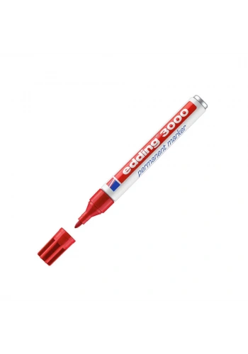 Edding 3000 Permanent Markör 1,5-3 mm Yuvarlak Uçlu Kırmızı
