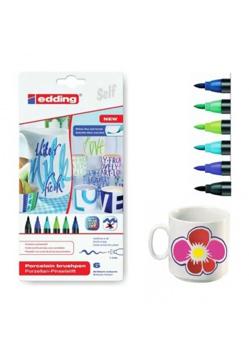 Edding 4200 Porselen Kalemi Soğuk Renkler 6lı Set