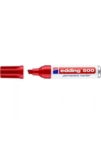 Edding E-500 Permanent Markör Kesik Uçlu Kırmızı