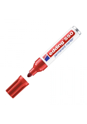 Edding E-550 Permanent Markör Yuvarlak Uç Kırmızı