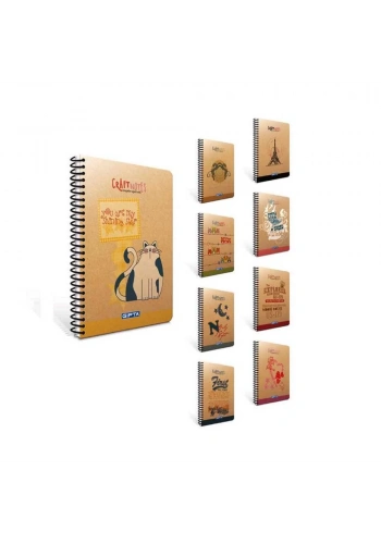 Gıpta Kraft Spiralli Sert Kapak Defter A4 100 Yaprak Kareli