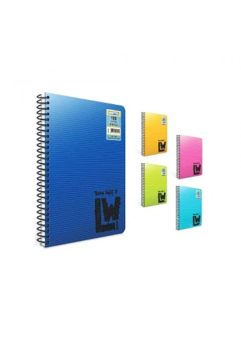 Gıpta Lw Spiralli Plastik Kapak Çizgili Defter A4 100 Yaprak