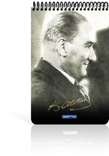 Gıpta Atatürk Spiralli Karton Kapak Bloknot A4 100 Yaprak Çizgili