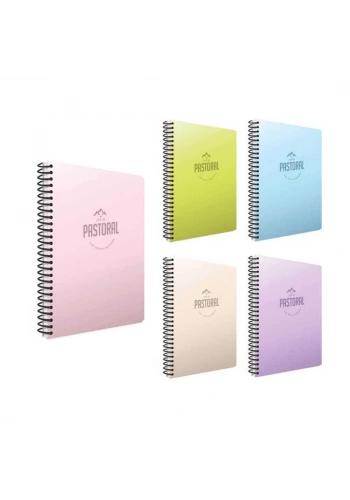 Gıpta Pastoral Defter Spiralli Plastik Kapak 17x24 72 Yaprak Kareli