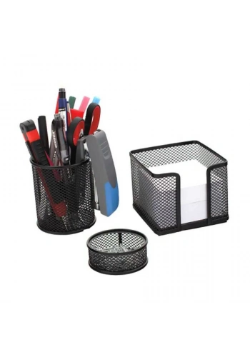 Metal Ofis Seti 3lü Siyah