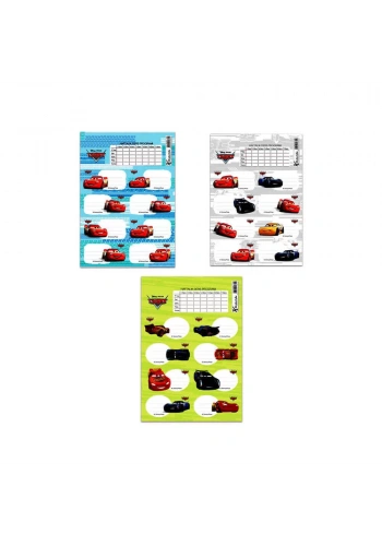 Keskin Color Ders Programlı Cars Okul Etiketi 3lü