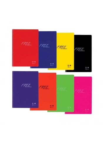 Keskin Color Defter Spiralli Plastik Çizgisiz Kapak A4 80 Yaprak