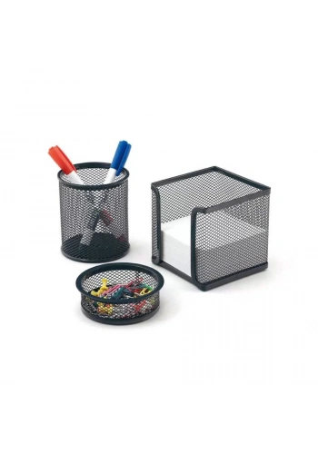 Mas Üçlü Set Perforeli Kalemlik Siyah