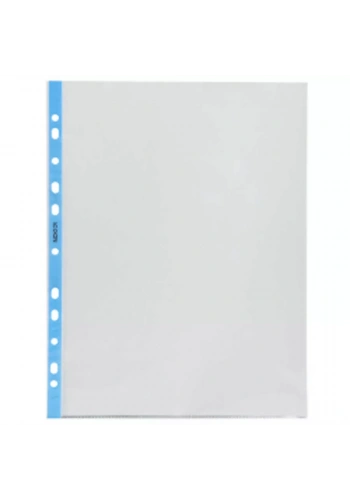 Noki Delikli Poşet Dosya Cristal Mavi Şeritli 100lü