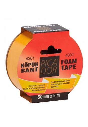Picador Çift Taraflı Köpük Bant 50x5 m Askılı