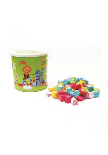 Hongji Ahşap Desenli Bloklar 60 Parça (Kovalı)