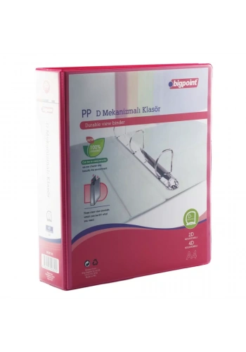 Bigpoint 4D Mekanizmalı Klasör 7 cm Açık Kırmızı