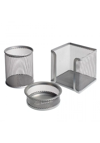 Bigpoint Metal Perfore 3lü Set Silver