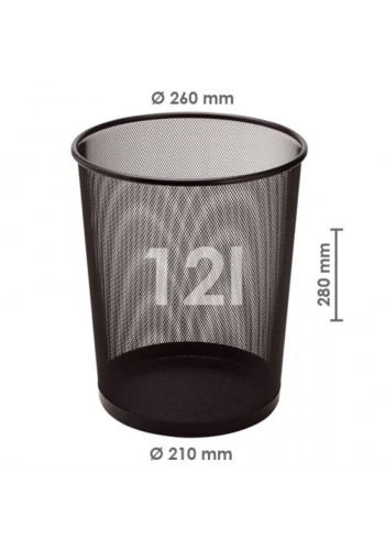 Bigpoint Metal Perfore Çöp Kovası Büyük Siyah