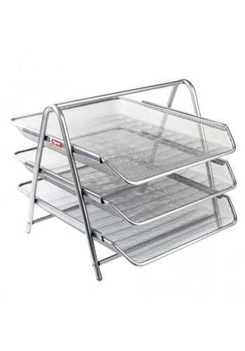 Bigpoint Metal Perfore Evrak Rafı 3lü Silver