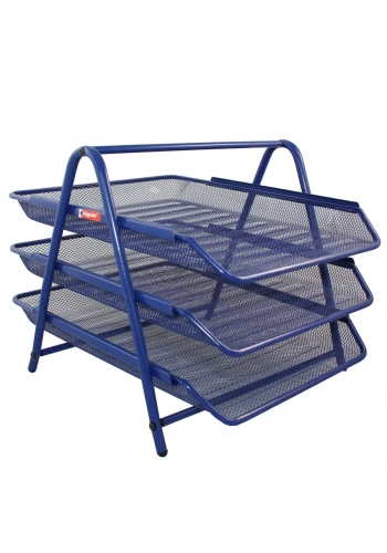 Bigpoint Metal Perfore Evrak Rafı 3lü Mavi