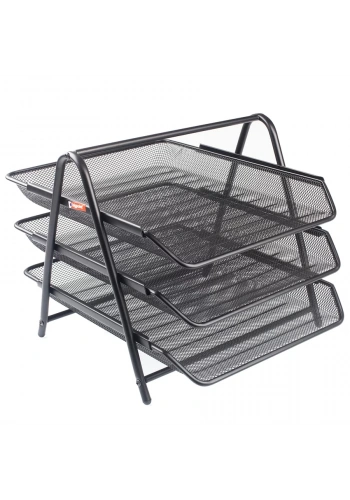 Bigpoint Metal Perfore Evrak Rafı 3lü Siyah