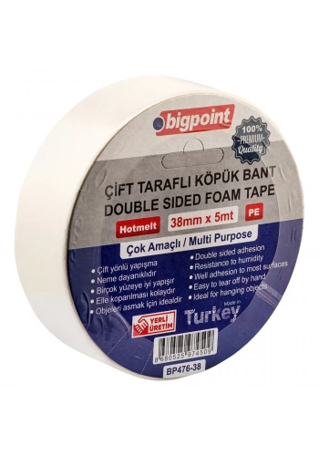Bigpoint Çift Taraflı Köpük Bant 38mmx5m