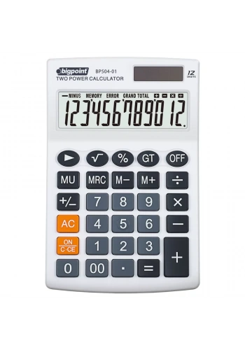 Bigpoint Hesap Makinesi 12 Hane Beyaz
