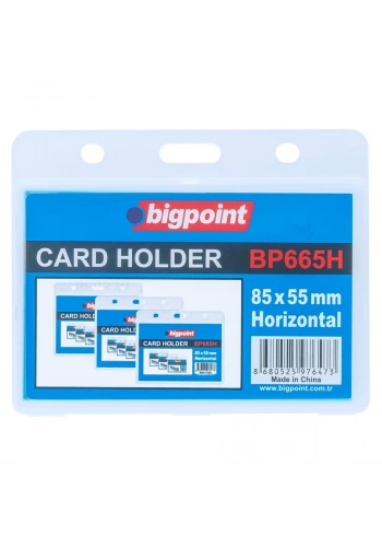 Bigpoint Çift Taraflı PP Kart Kabı Yatay Şeffaf 85x55mm