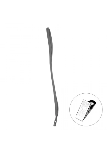 Bigpoint Metal Klipsli Yaka İpi Gri